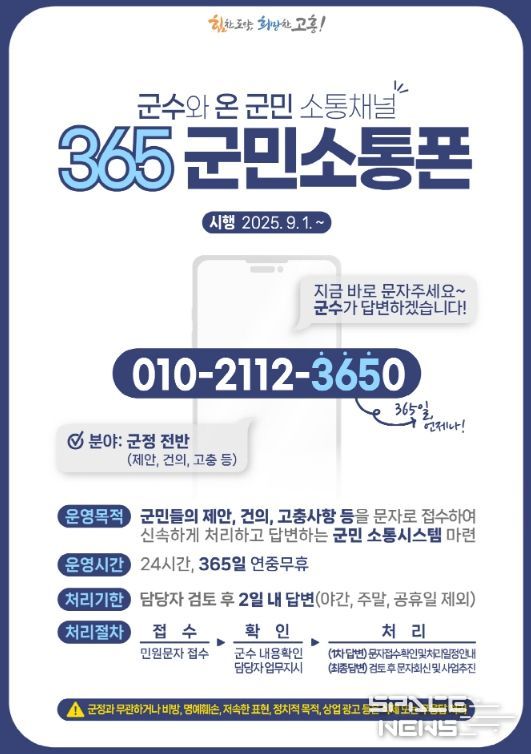 온 군민 소통채널 '365 군민소통폰
