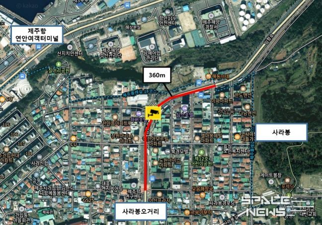 불법 주·정차 무인단속 카메라 설치 대상 위치도(하버호텔 인근)