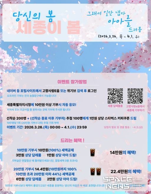 세종 고향사랑기부제 봄꽃 맞이 이벤트 개최