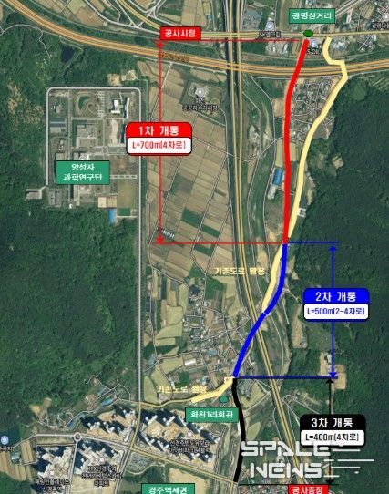 지방도 904호선 광명~화천 연결도로 1·2·3차 단계별 개통 구간을 표시한 노선도.